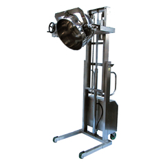 ステンレス製材料投入リフター250kg投入高さ1850mm（丸ハンドル） 品番　M131SUS200-1850HK