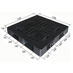 再生リサイクルプラスチックパレット片面4方差しハンドリフト対応/品番　M4068RP-D4-1111T