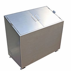 大容量大開閉口屋外ゴミ箱(ステンレス製)/品番　M4368SUS-720L