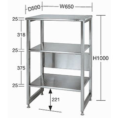 クリーンルーム用パソコンラック(固定タイプ) 品番　M350RP4-6510S