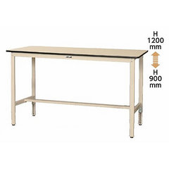 伸縮脚軽量作業台(H600～900mm)塩ビシート天板グリーン脚部グリーン/品番　M651WRA-1890-GG