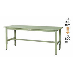 伸縮脚軽量作業台(H600～900mm)スチール天板グリーン脚部グリーン/品番　M651WSA-1890-GG