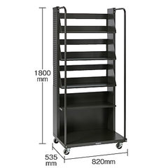 移動式3段棚付きシェルフ（ブラック） 品番　M227SE-HS1800T-BK