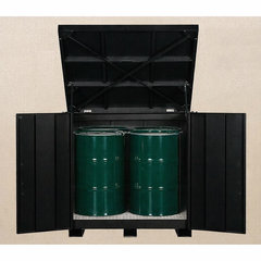 組立完成済ドラム缶移動保管庫(4本収納庫黒色)工場組立済 品番　M2641SKH-4PBK