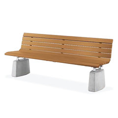 屋外用90°カーブベンチ（再生木材EMウッド）コンクリート脚／品番　M3472RD-C1800NM-EM