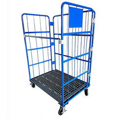 樹脂床板ロールボックスパレットカゴ車W850×L650×H1700 500kg 品番　M2936RB-10T