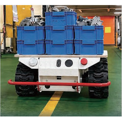 簡単ルート設定クローラ式無人搬送車AGV 電動牽引車(最大積載100kg)／品番　M133AGV-100KG